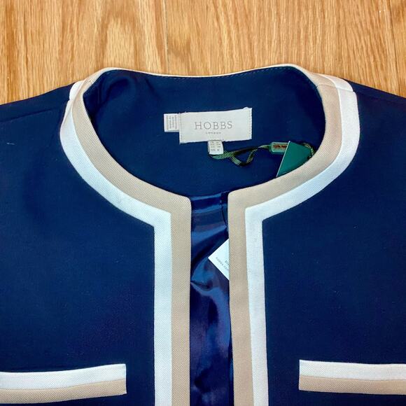 Hobbs London Ebony Navy Blue Camel Ivory Dress Blazer Set Womens - Picture 8 of 16